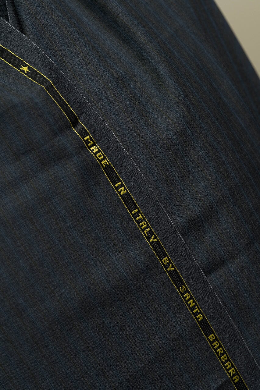 Vintage Suit Fabrics-Santa barbara V20192 Santa Barbara Grey Stripe Wool Suiting -3m