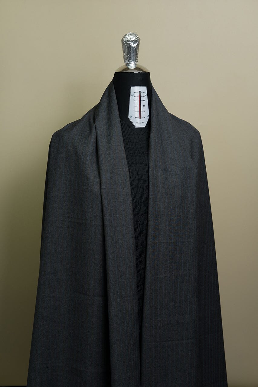 Vintage Suit Fabrics-Santa barbara V20192 Santa Barbara Grey Stripe Wool Suiting -3m
