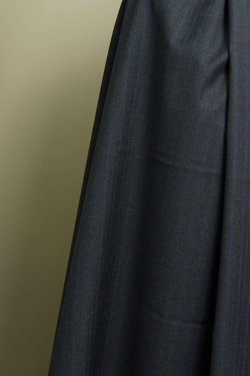 Vintage Suit Fabrics-Santa barbara V20192 Santa Barbara Grey Stripe Wool Suiting -3m