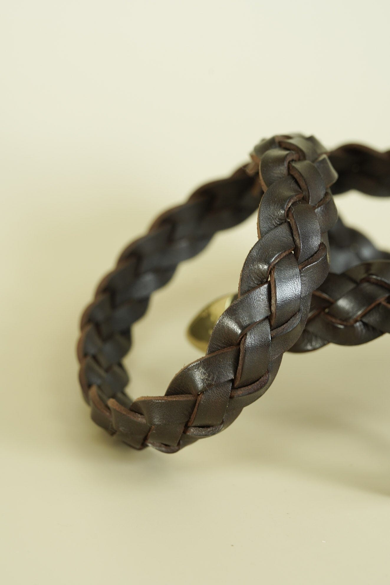 Accessories-Tiberio Ferretti Tiberio Ferretti Tanned Brown Leather Mesh-Bonze Buckle