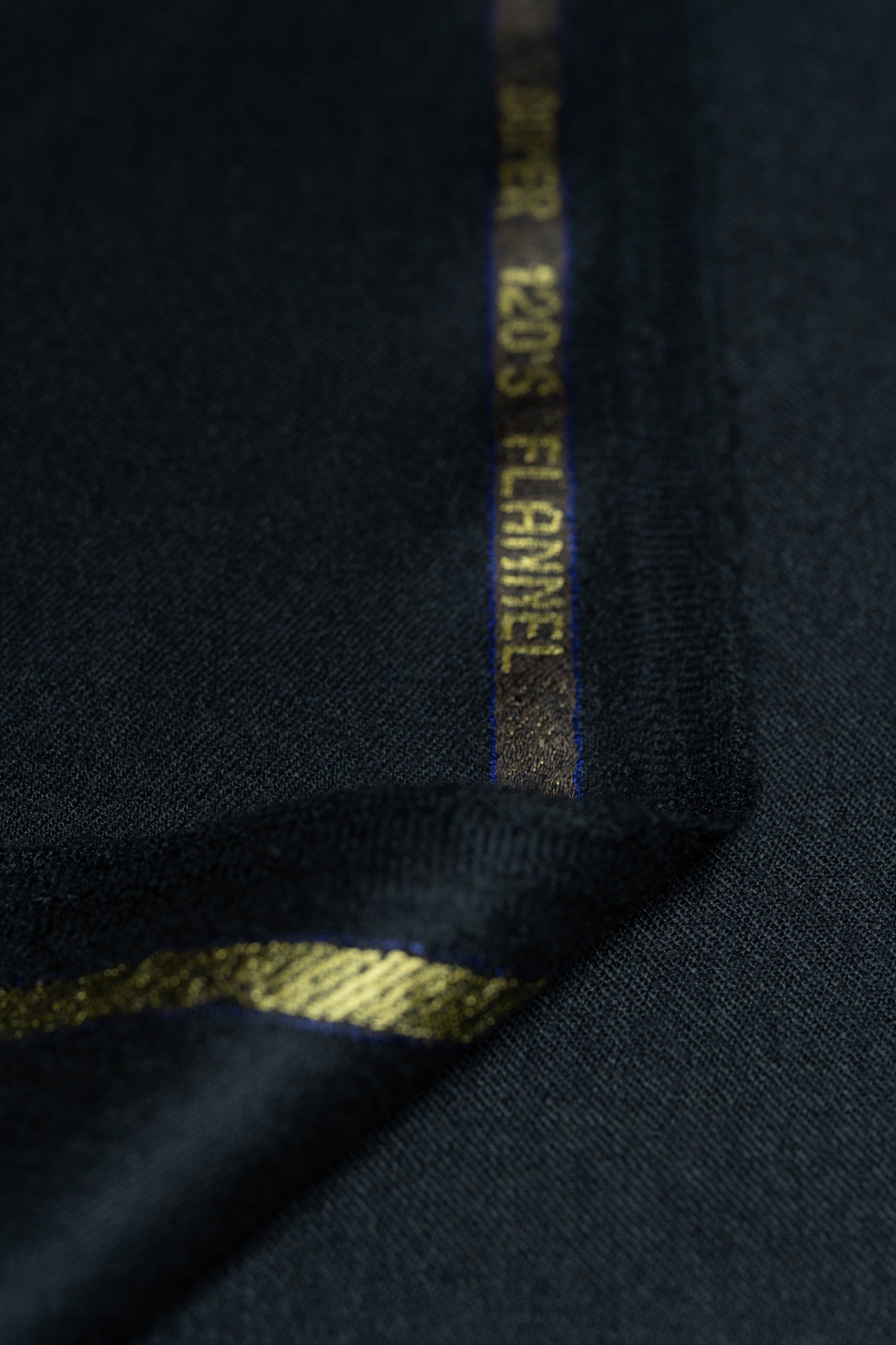 Modern Suit Fabrics-VBC GC30439 VBC Black Super 120's Flannel Trousers - 1.8m