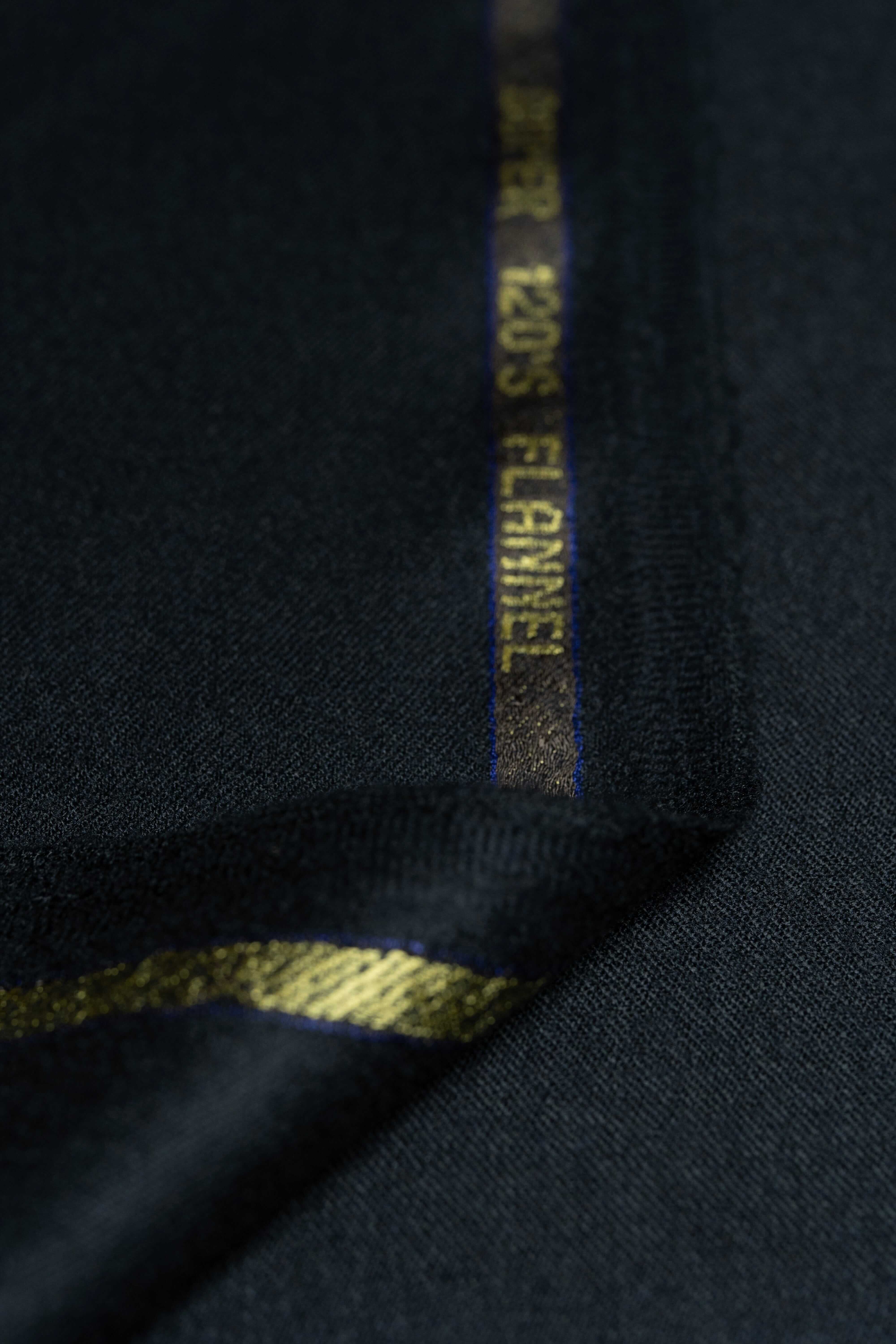 Modern Suit Fabrics-VBC GC30439 VBC Black Super 120's Flannel Trousers - 1.8m