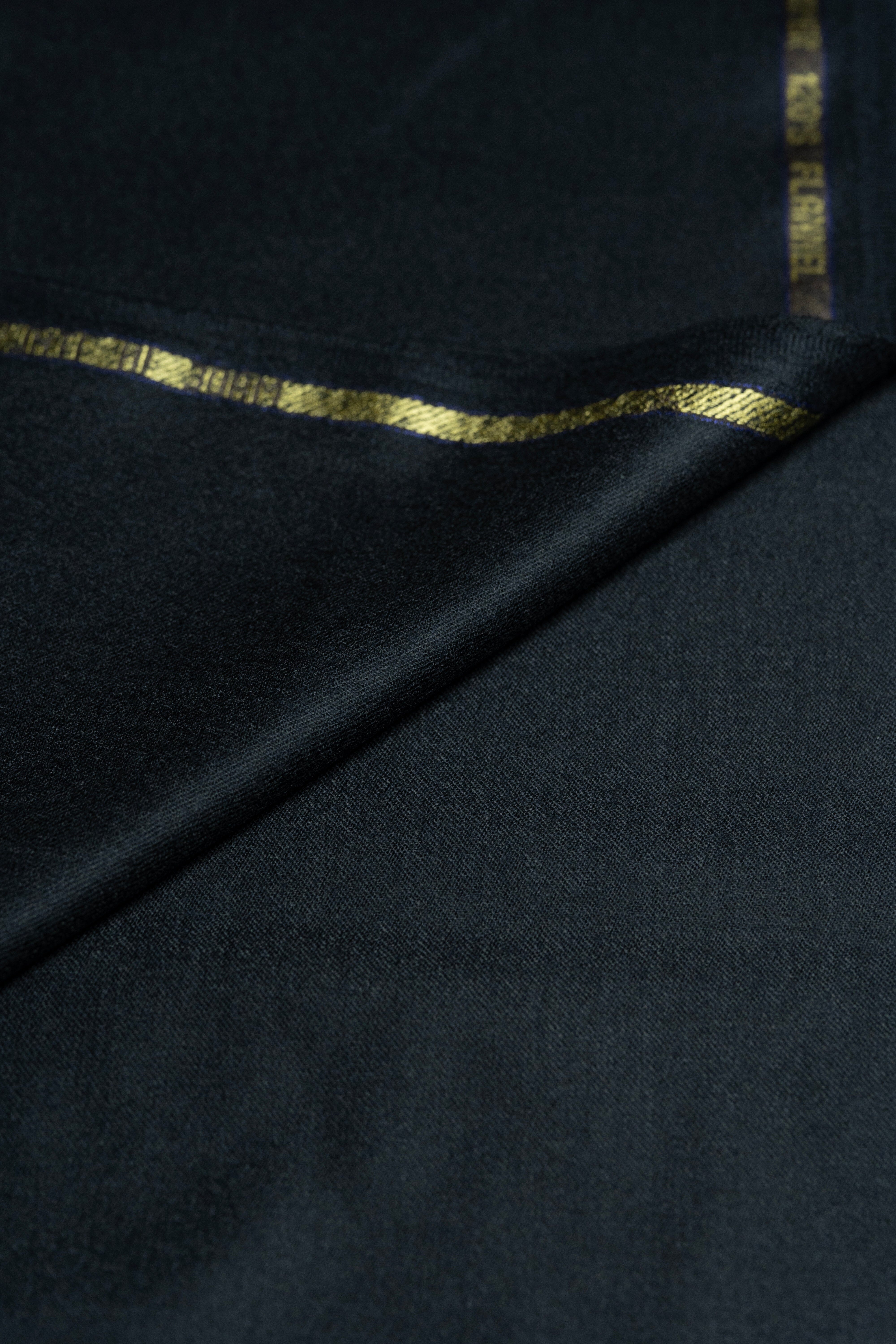 Modern Suit Fabrics-VBC GC30439 VBC Black Super 120's Flannel Trousers - 1.8m