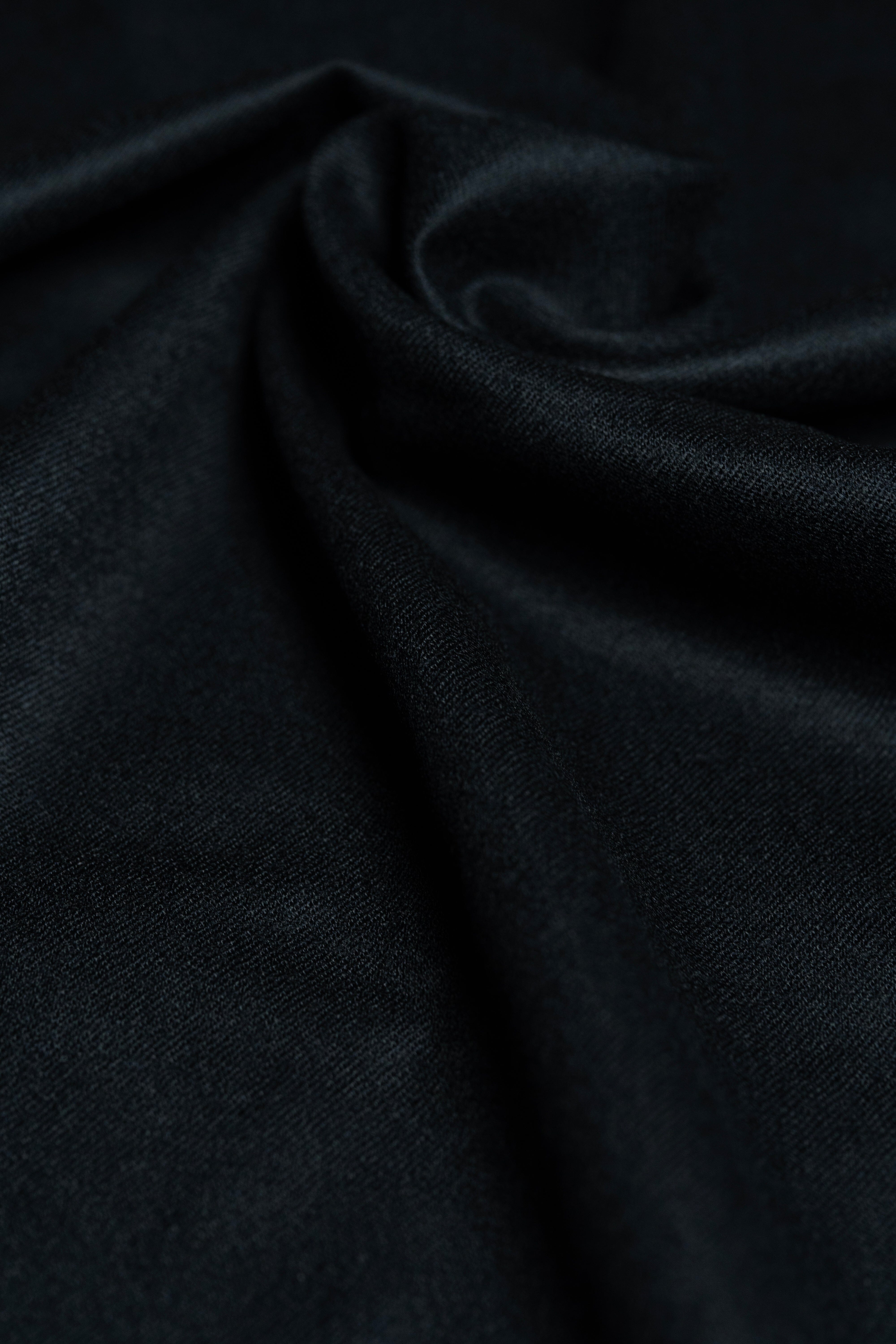 Modern Suit Fabrics-VBC GC30439 VBC Black Super 120's Flannel Trousers - 1.8m