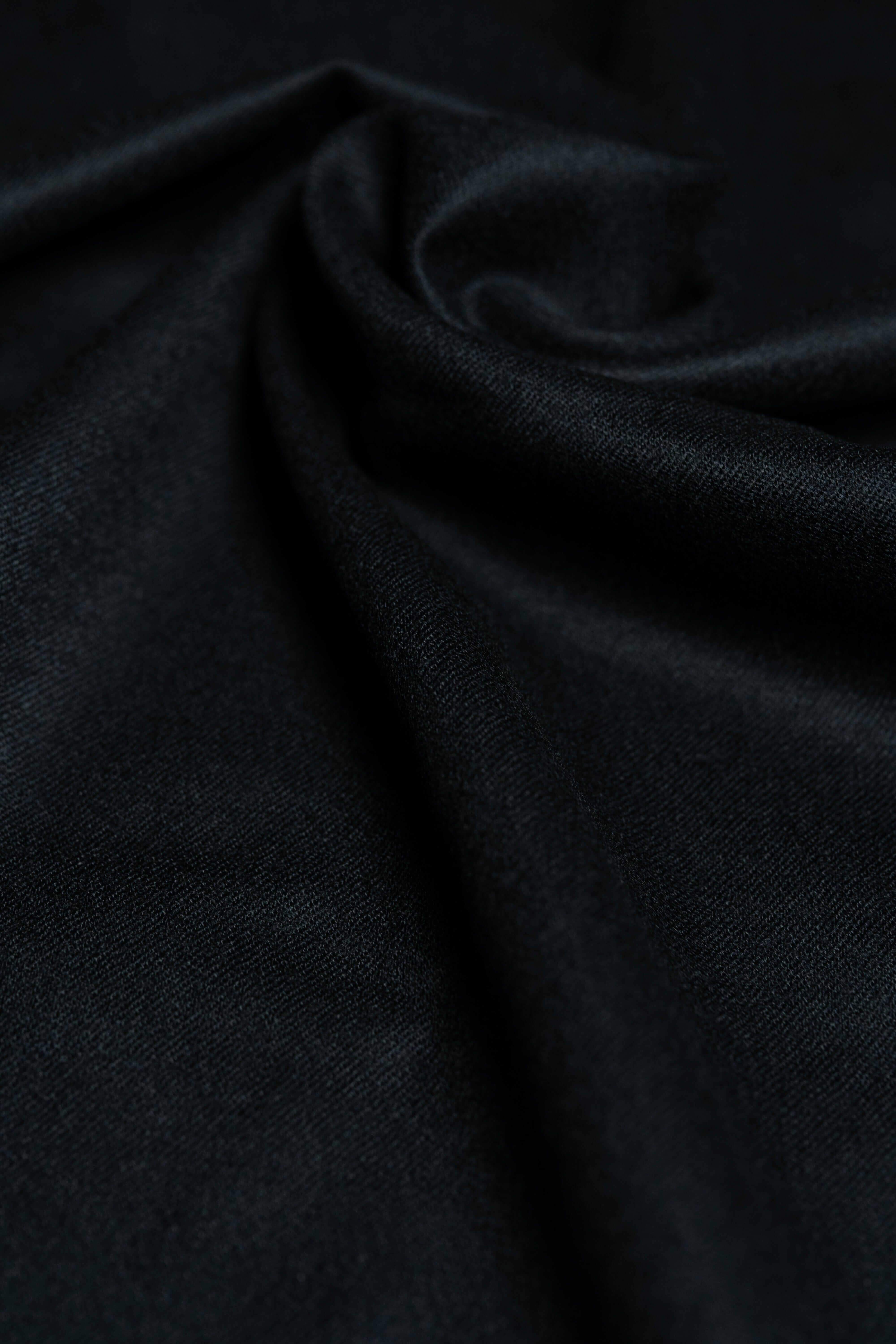 Modern Suit Fabrics-VBC GC30439 VBC Black Super 120's Flannel Trousers - 1.8m