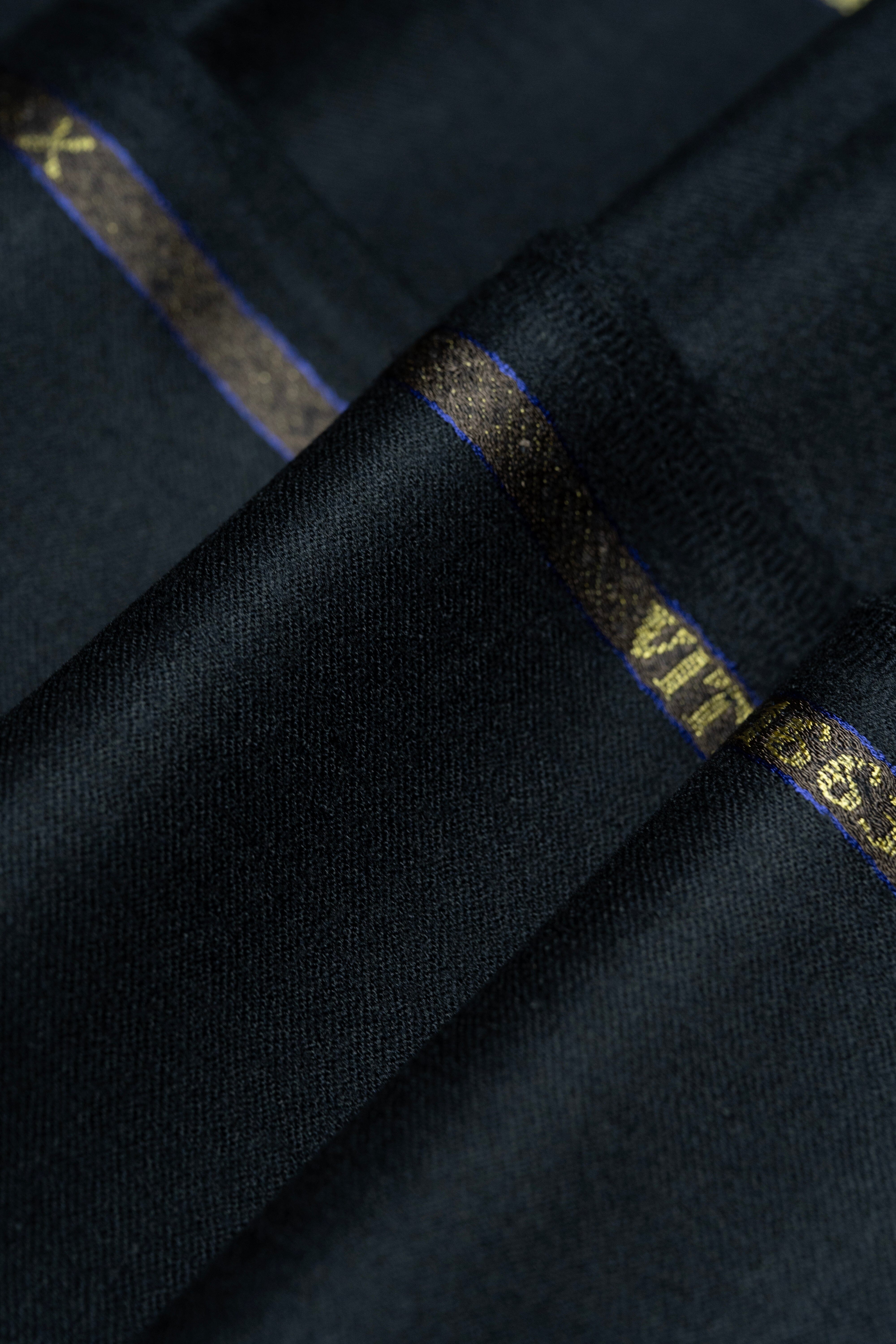 Modern Suit Fabrics-VBC GC30439 VBC Black Super 120's Flannel Trousers - 1.8m