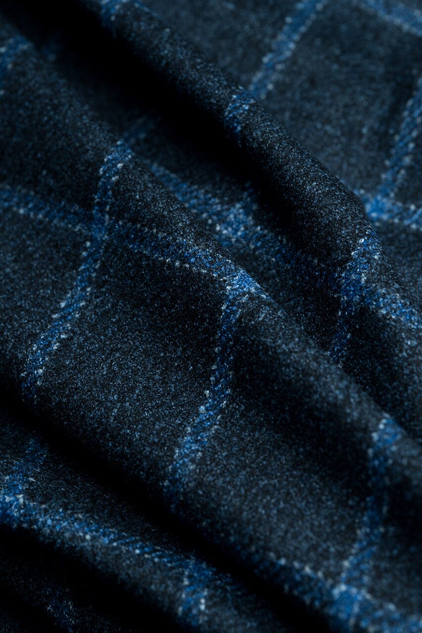 LaGondola Suit Fabric-VBC GC50409 VBC Wool Blended Jacketing-6.5x19cm Blue&Blue