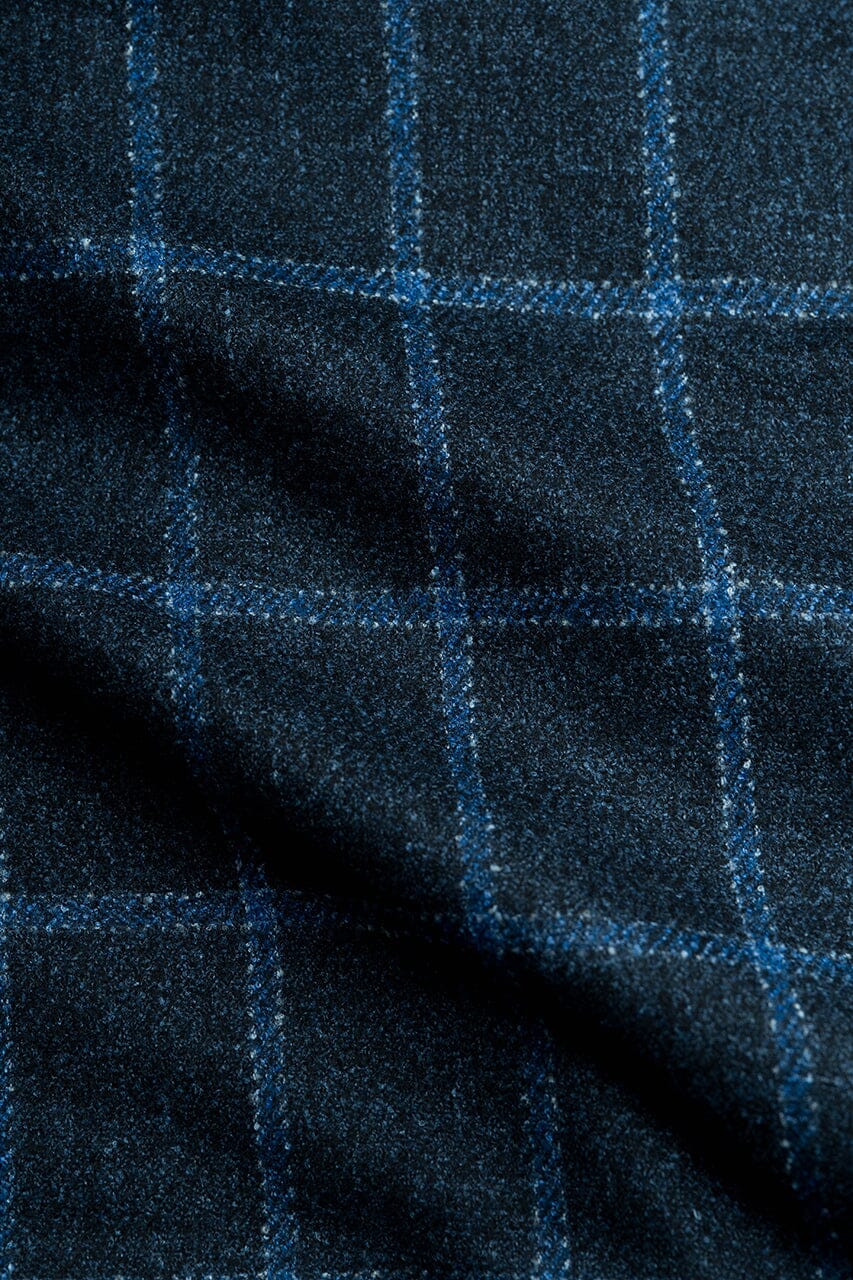LaGondola Suit Fabric-VBC GC50409 VBC Wool Blended Jacketing-6.5x19cm Blue&Blue