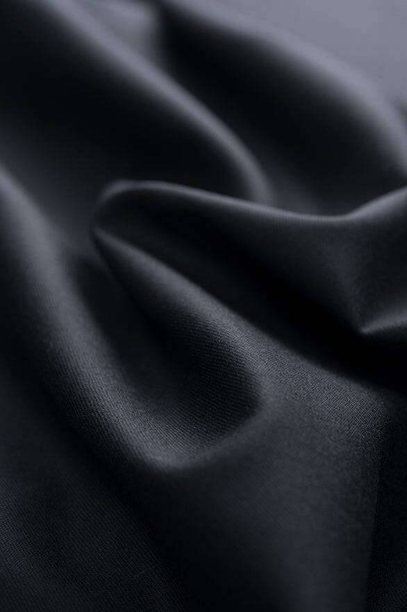Vintage Suit Fabrics-VBC V20196 VBC Solid Black Pure Wool Suiting - 2.9 m