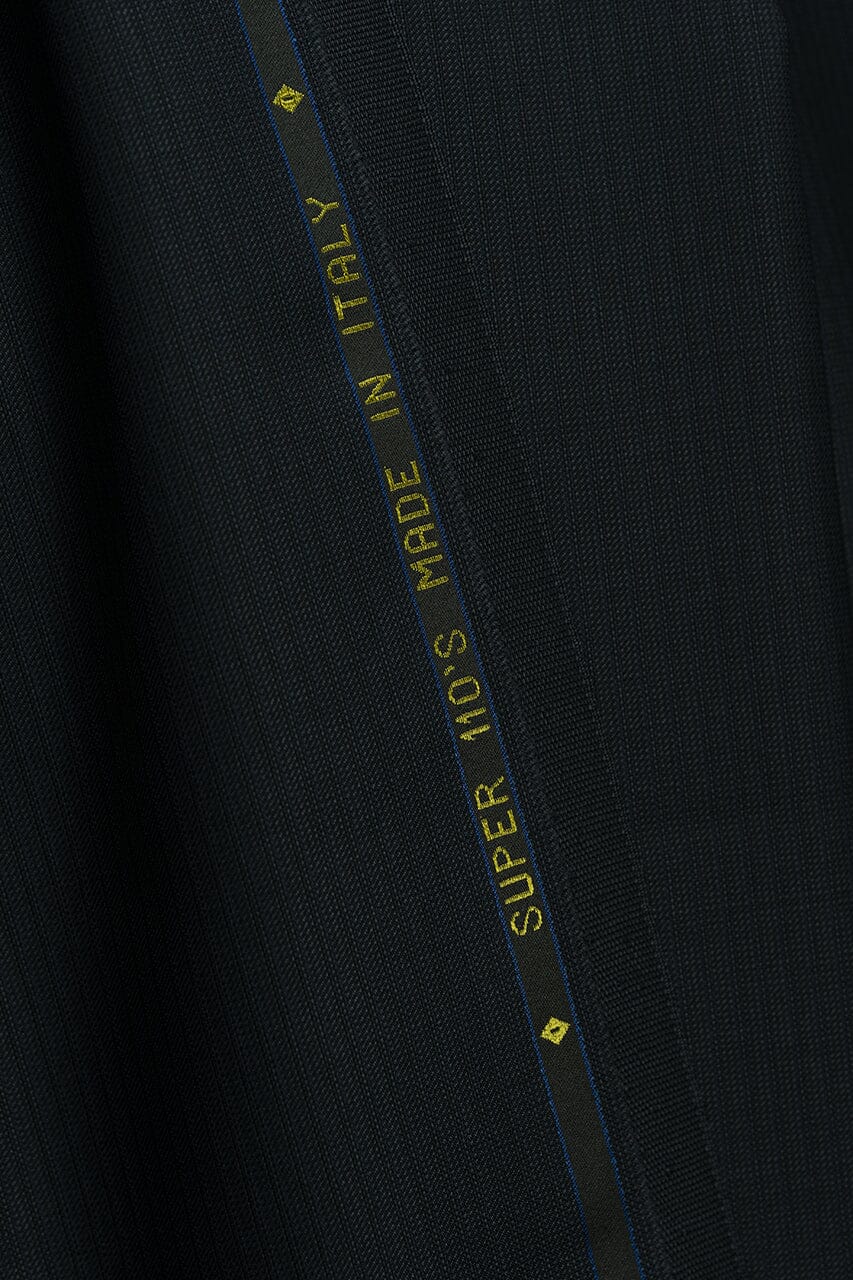 Vintage Suit Fabrics-VBC V23473 VBC Black Stripe Wool Suiting -3m