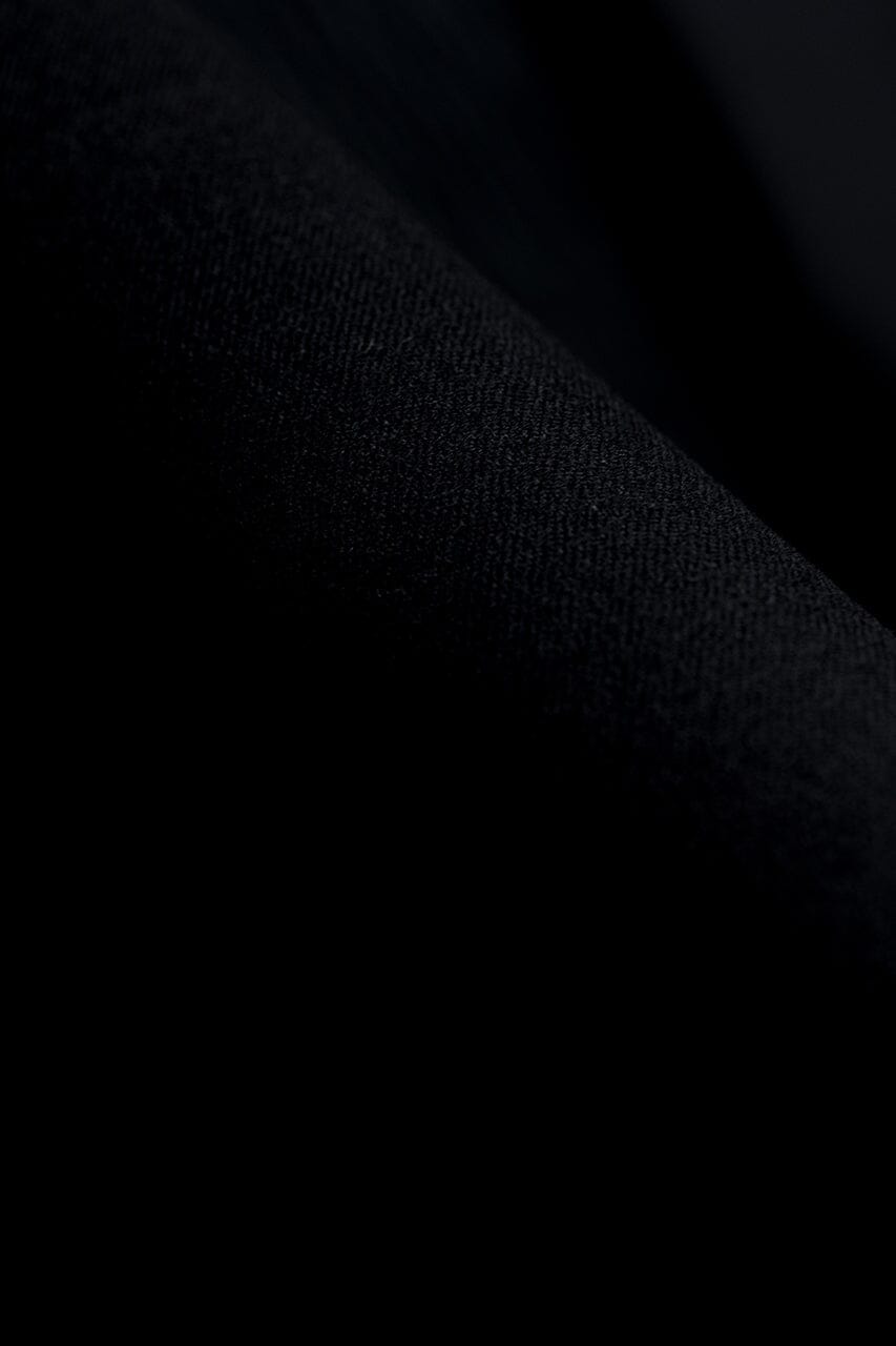 Vintage Suit Fabrics-VBC V23505 VBC Black Plain Wool Flannel Trosuering -1.6m