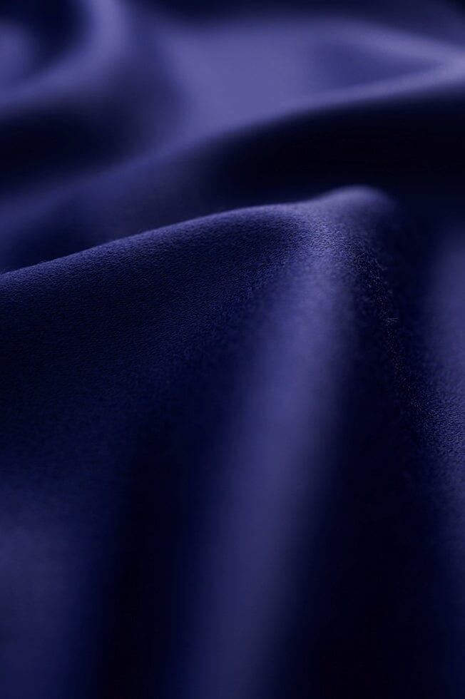 Vintage Suit Fabrics-Vintage V10181 Superfine Navy Wool Satin Jacketing-1.9m