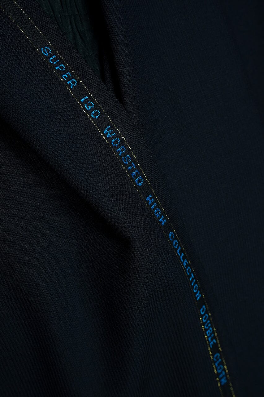 Vintage Suit Fabrics-Vintage V20041 Navy Stipe Wool Suiting -1.9m
