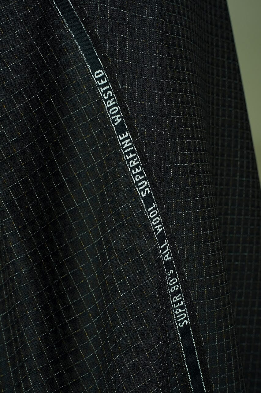 Vintage Suit Fabrics-Vintage V20043 Brown Checks Suiting-2.6m