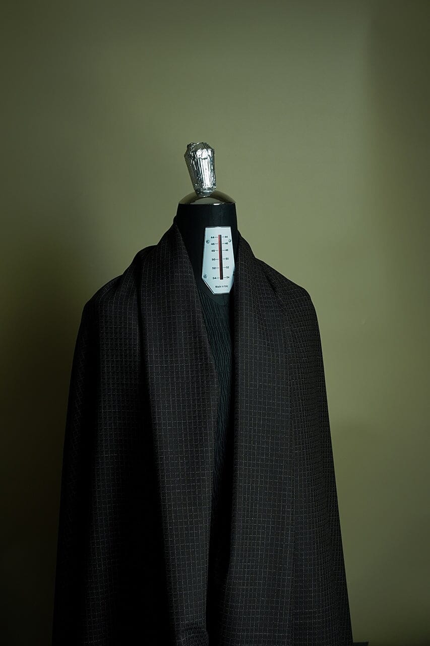 Vintage Suit Fabrics-Vintage V20043 Brown Checks Suiting-2.6m