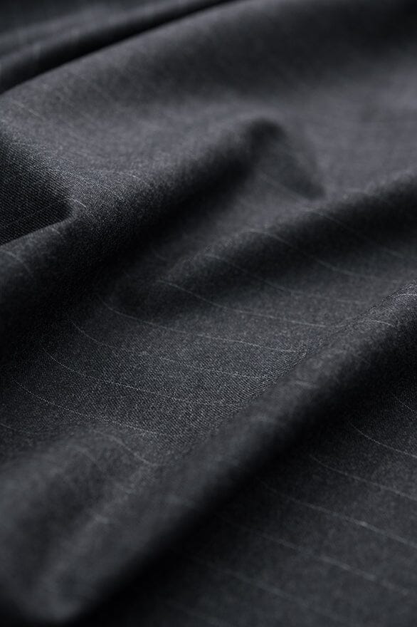 Vintage Suit Fabrics-Vintage V20344 Gray Stripe Wool Suiting - 3m