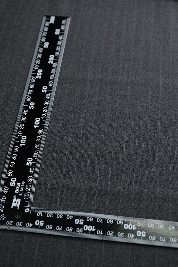 Vintage Suit Fabrics-Vintage V20378 Gray Stripe Suiting -3m