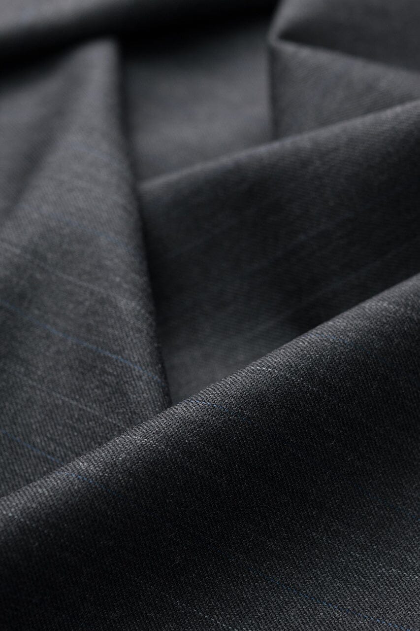 Vintage Suit Fabrics-Vintage V20591 Charcoal Stripe Wool -2.9m