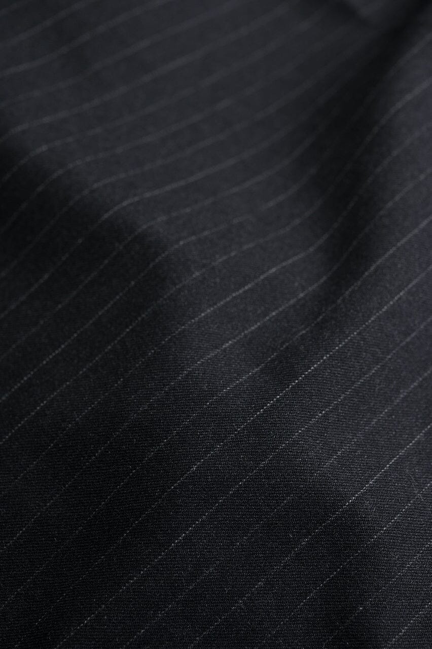 Vintage Suit Fabrics-Vintage V23034 Charcoal Supperfine Stripe Wool Suiting -2.2m