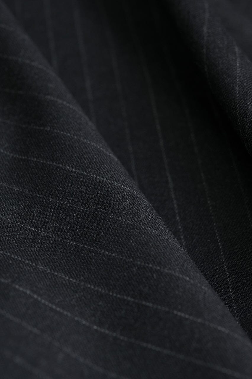 Vintage Suit Fabrics-Vintage V23034 Charcoal Supperfine Stripe Wool Suiting -2.2m