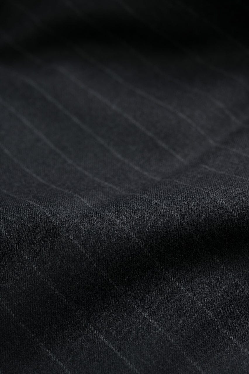 Vintage Suit Fabrics-Vintage V23034 Charcoal Supperfine Stripe Wool Suiting -2.2m