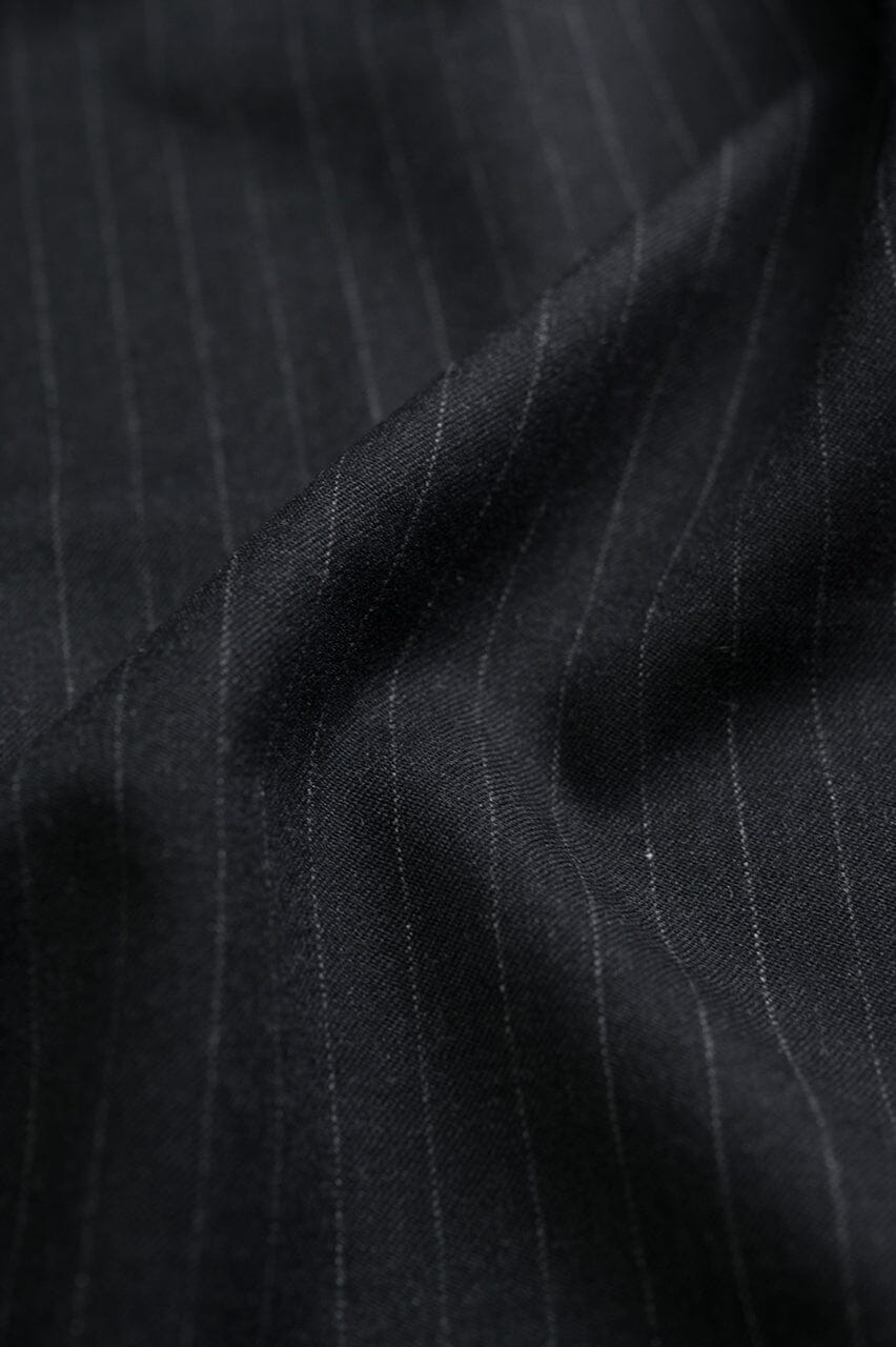 Vintage Suit Fabrics-Vintage V23034 Charcoal Supperfine Stripe Wool Suiting -2.2m