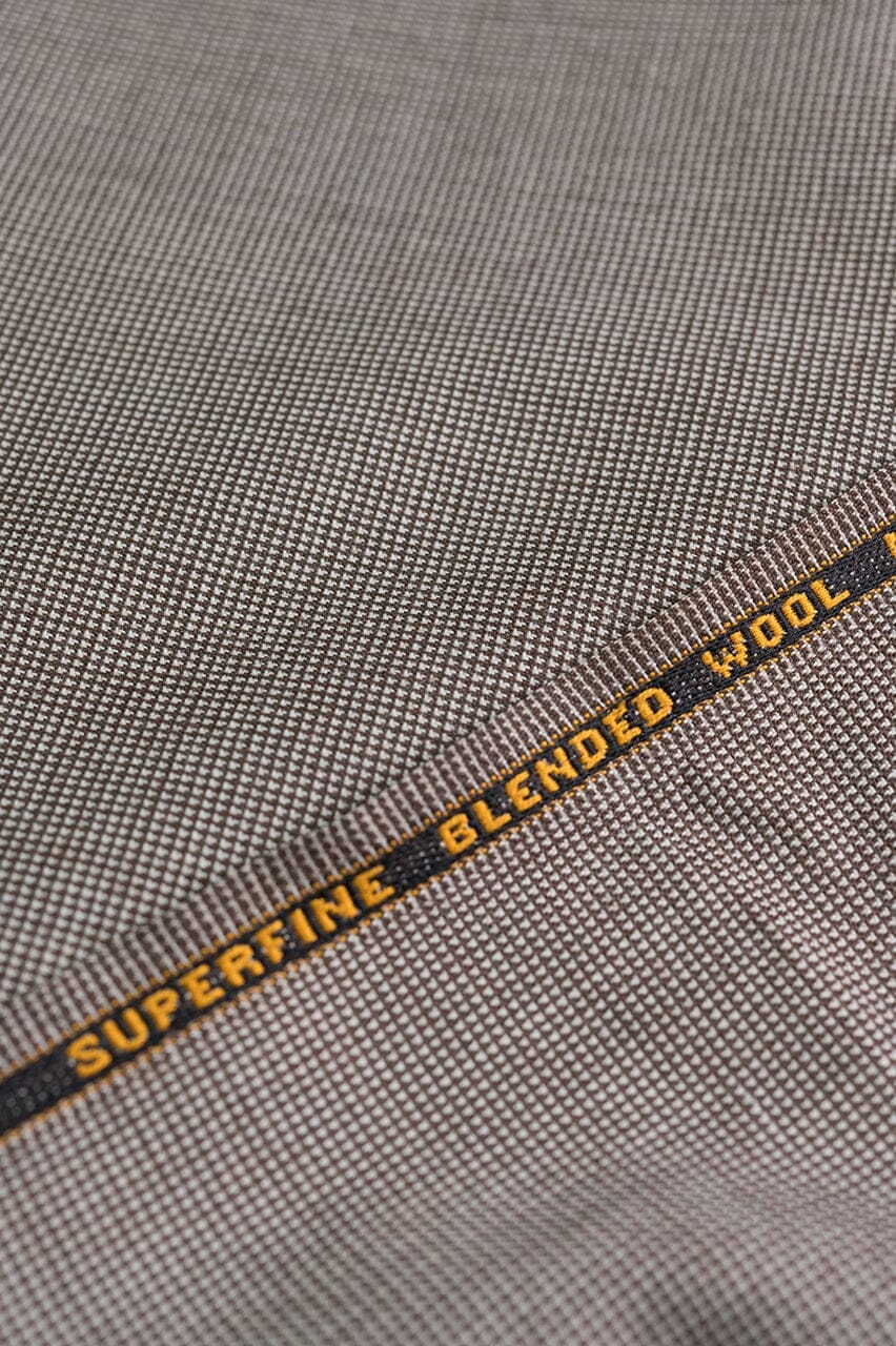Vintage Suit Fabrics-Vintage V23069 Brown mix White Birdeye Wool Jacketing -2.8m