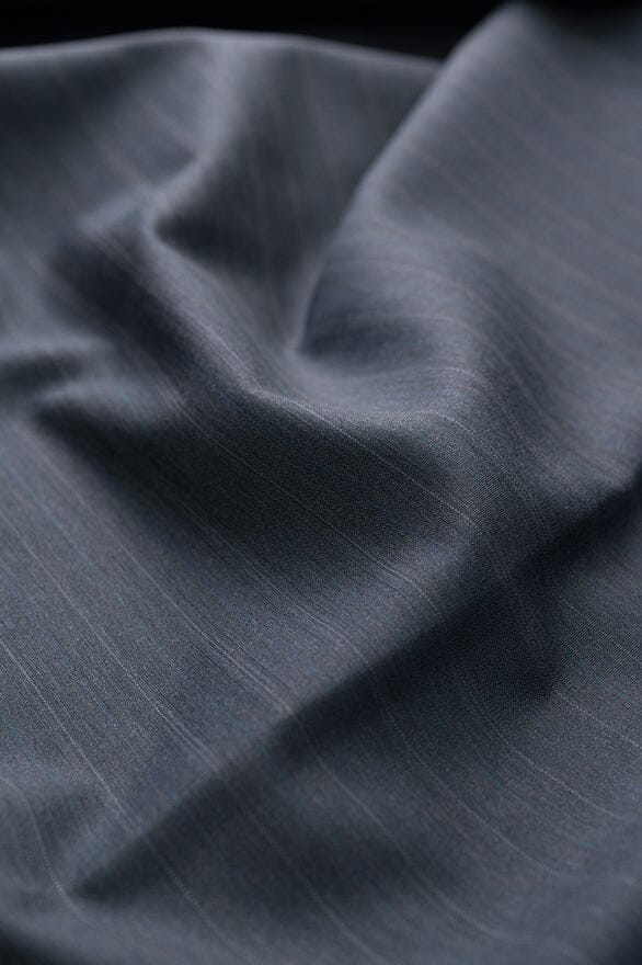 Vintage Suit Fabrics-Wain Shiell V20406 Wain Shiell Charcoal Stripe 120s Wool - 2.9m