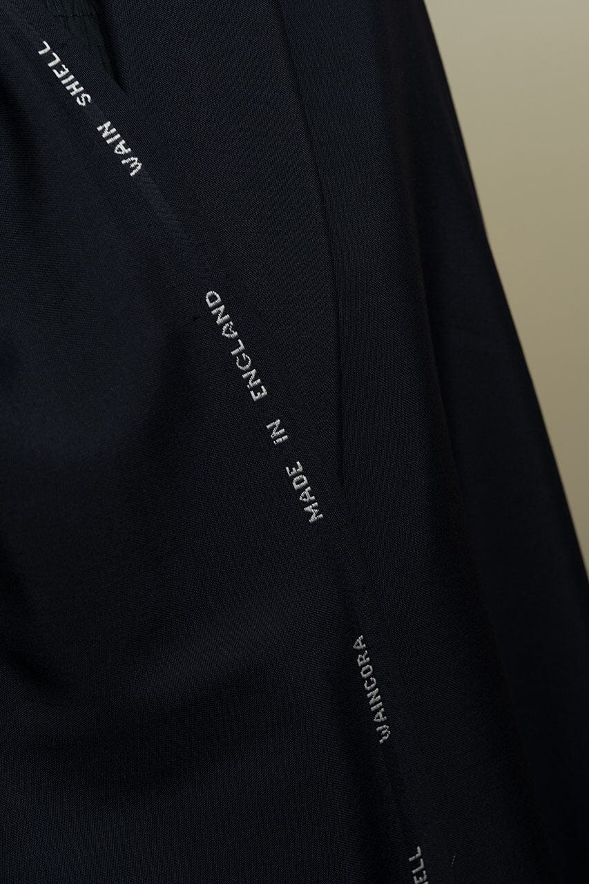 Vintage Suit Fabrics-Wain Shiell V23305 Wain Shiell Black Hightwist Wool Suiting-2.6m