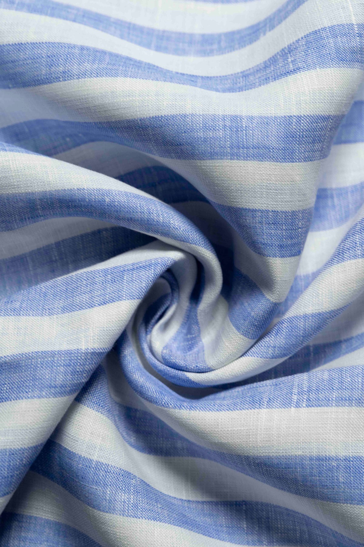 Solbiati Linen Light Blue Stripe Shirt Fabric -1.7m - Yoo's Club