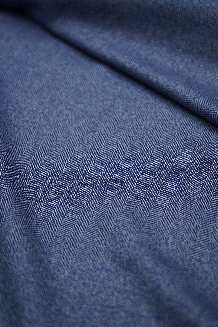 16760 Blue Wool & Linen Jacketing-1.8m Modern Marling & Evans