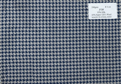 3735 Navy & Silver Houndstooth (Price per0.25m)
