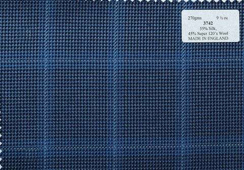 3742 Blue Multi-check (Price per0.25m)