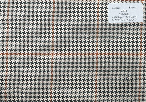 3748 Copper & Green Houndstooth with Windowpane (Price per0.25m)