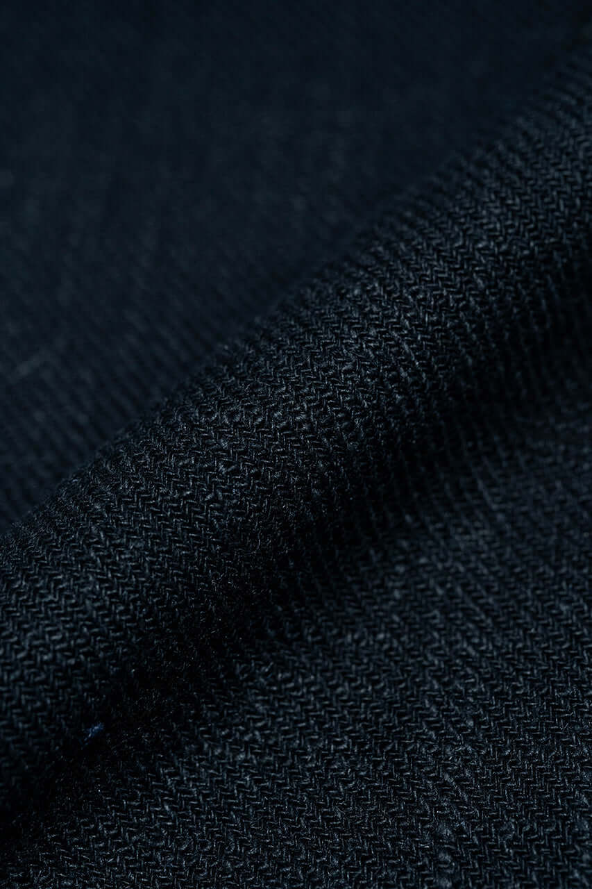 Black Twill Linen Woven in Japan by Kintoki Kiji - Yoo's Club