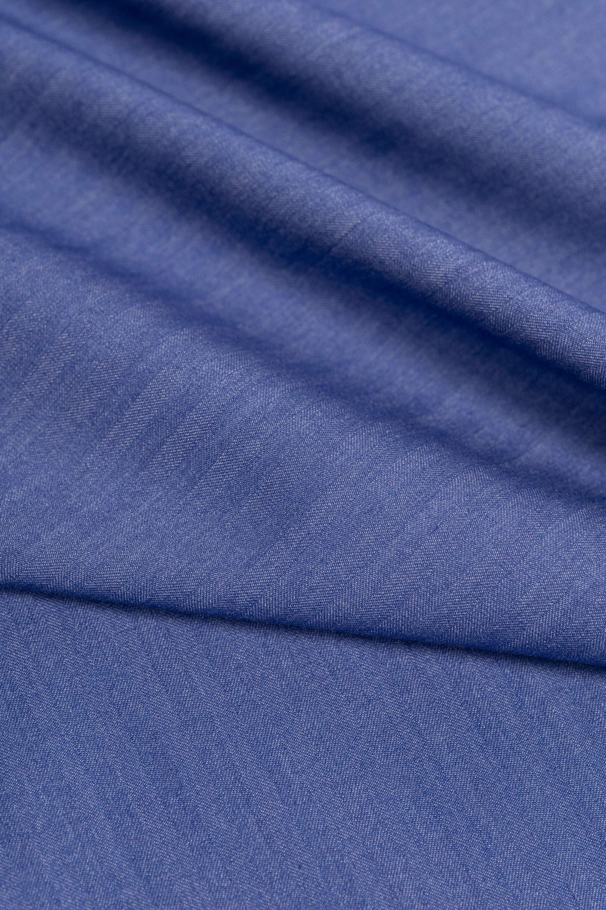 Blue Indigo Linen Tencel in Herringbone Woven in Japan-3 Meters - Yoo's Club