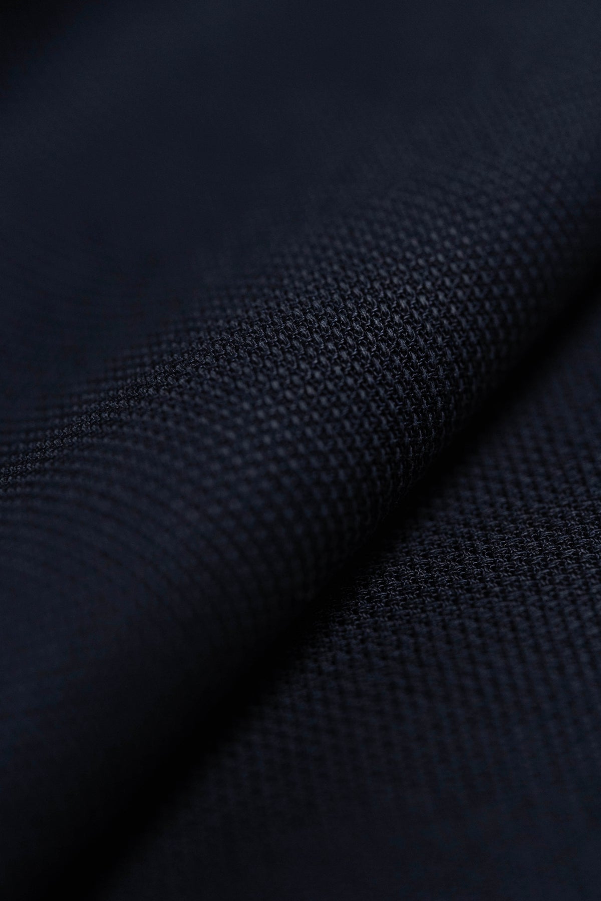 Dark Blue Linen in Oxford Weave Made in Japan
