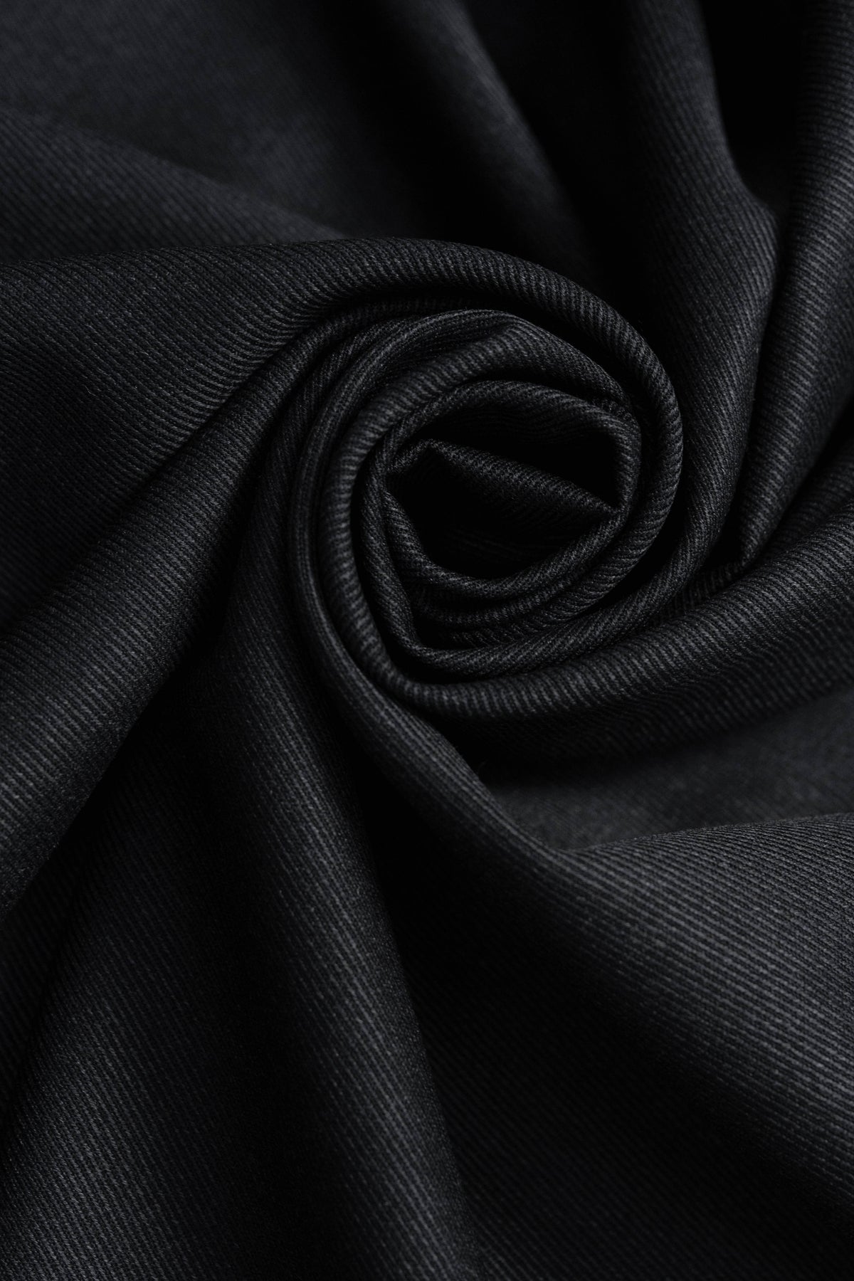 Dark Charcoal Cavalry Twill Wool Fabric - Yoo's Club