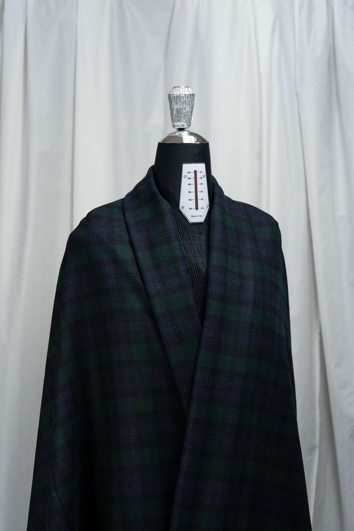 Dark Green Fancy Check  Wool Jacketing Fabric (V26089) -2 Meters - Yoo's Club