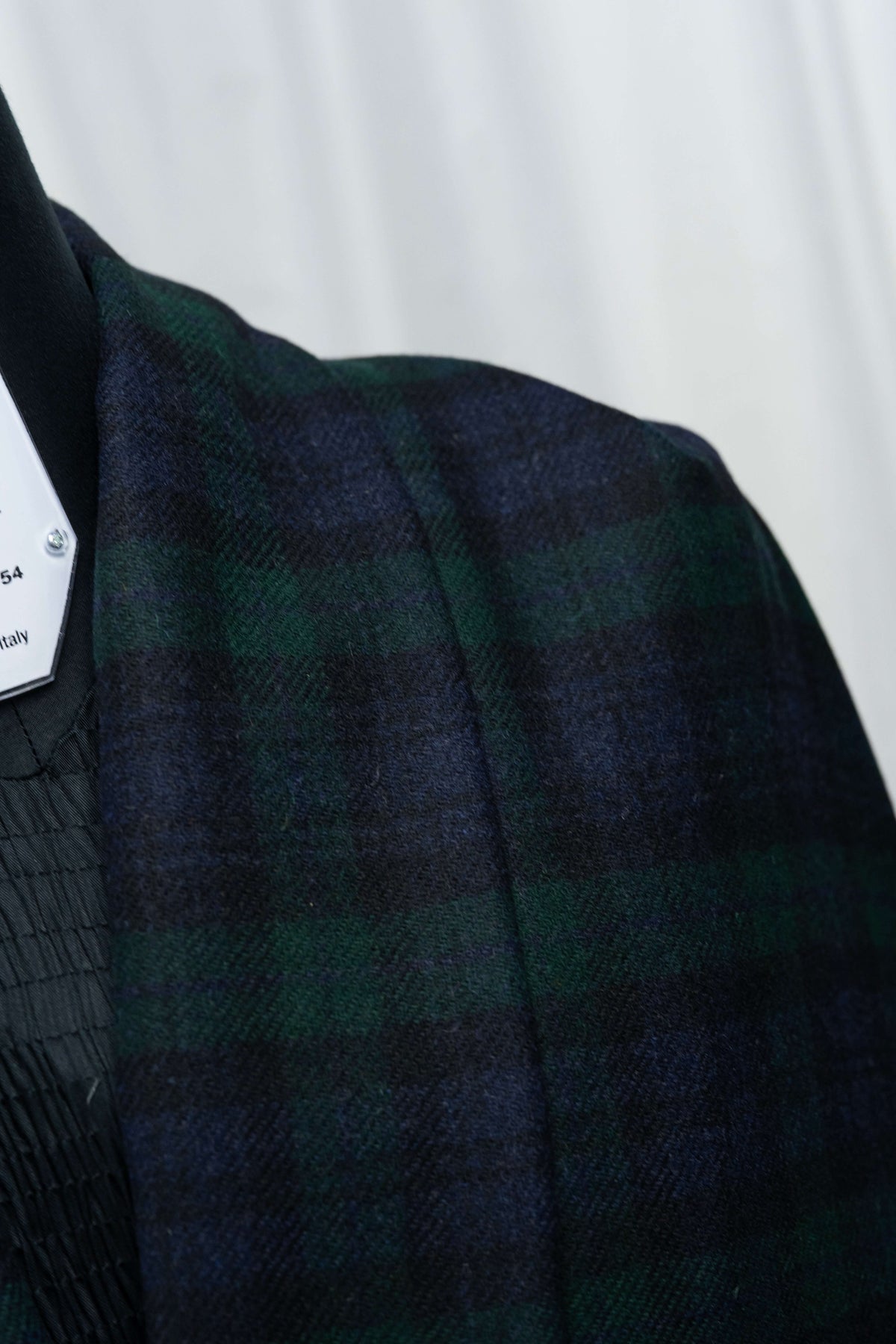 Dark Green Fancy Check  Wool Jacketing Fabric (V26089) -2 Meters - Yoo's Club