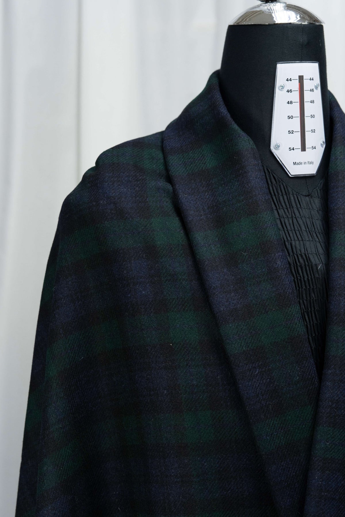 Dark Green Fancy Check  Wool Jacketing Fabric (V26089) -2 Meters - Yoo's Club