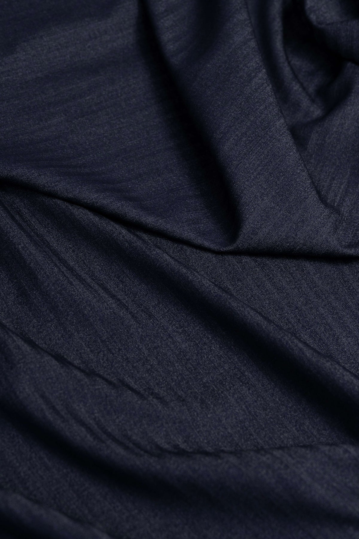 Dark Indigo Linen Tencel in Herringbone Woven in Japan-3 Meters - Yoo's Club
