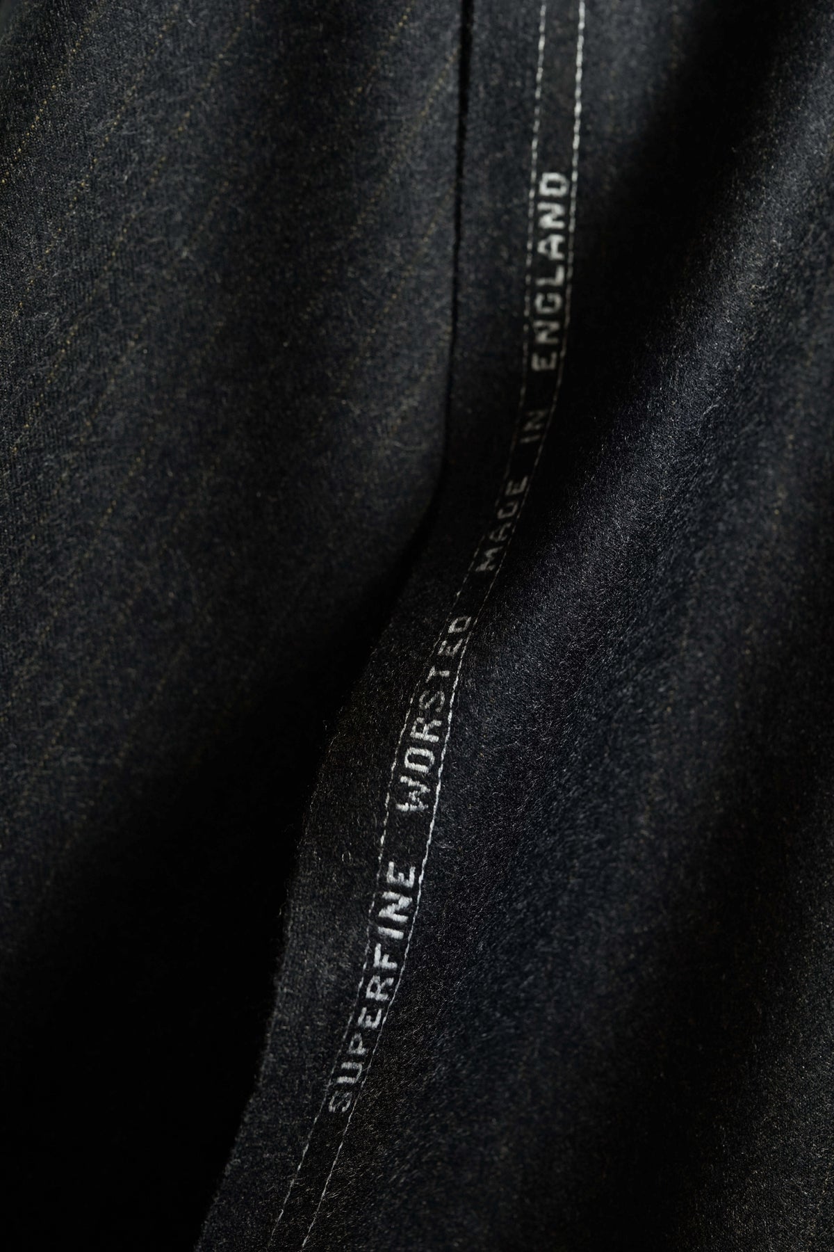 England Charcoal with Bronze Stripe Superfine Worsted Wool Flannel Fabric