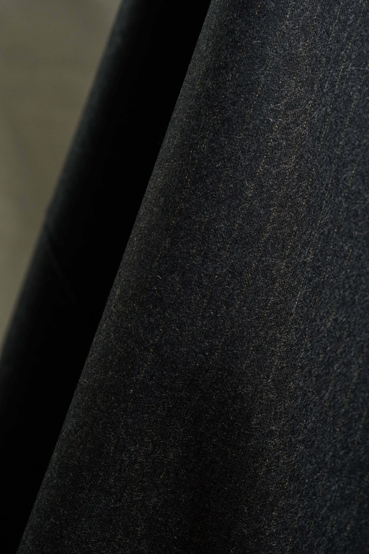 England Charcoal with Bronze Stripe Superfine Worsted Wool Flannel Fabric