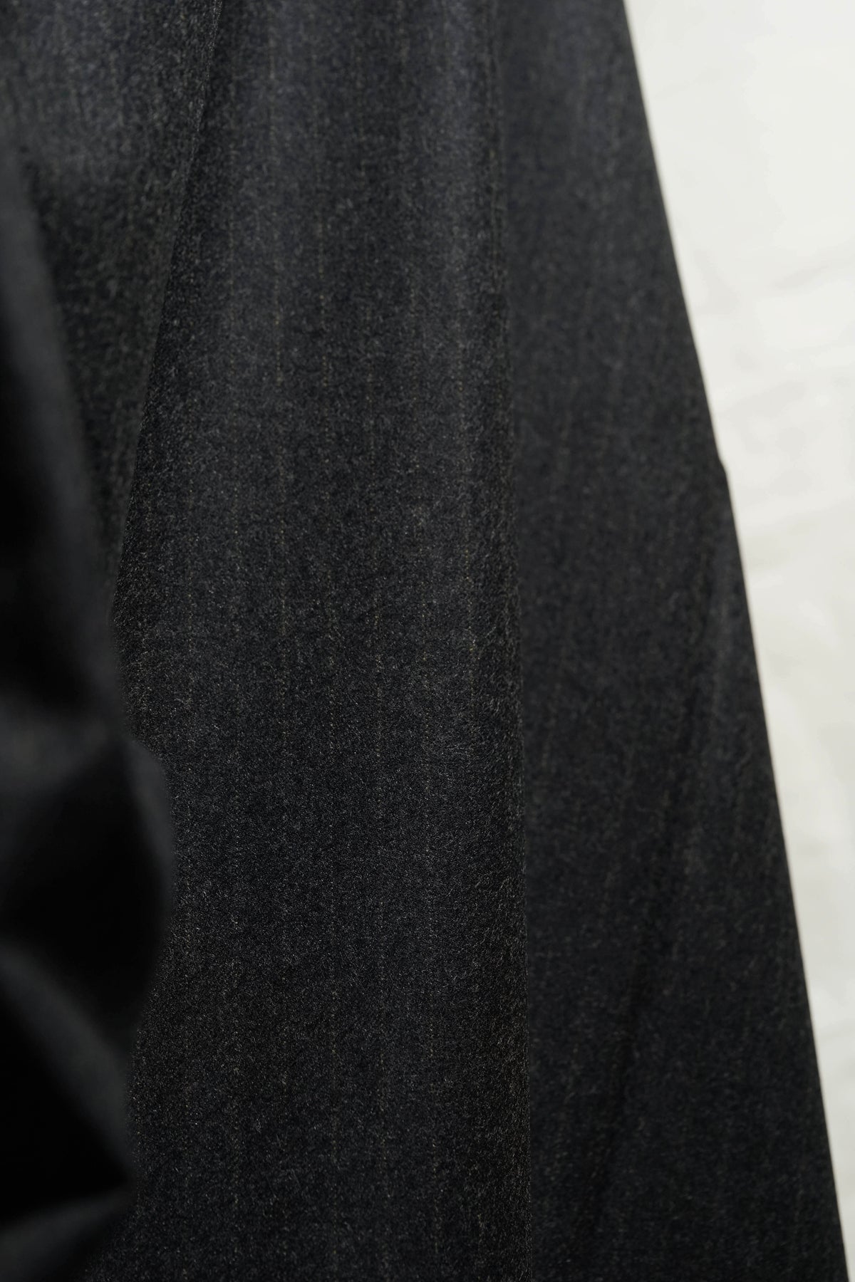 England Charcoal with Bronze Stripe Superfine Worsted Wool Flannel Fabric