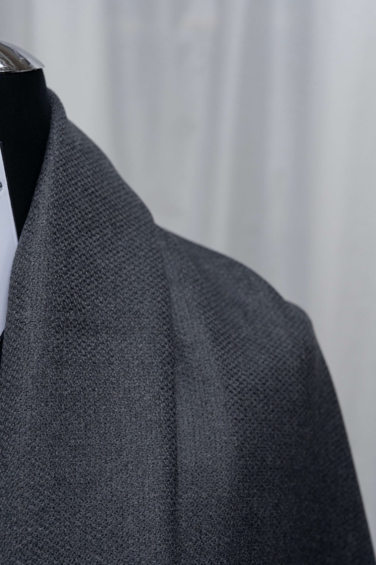 England Grey Wool & Cashmere Fabric (V23642) - 1.85 Meters - Yoo's Club