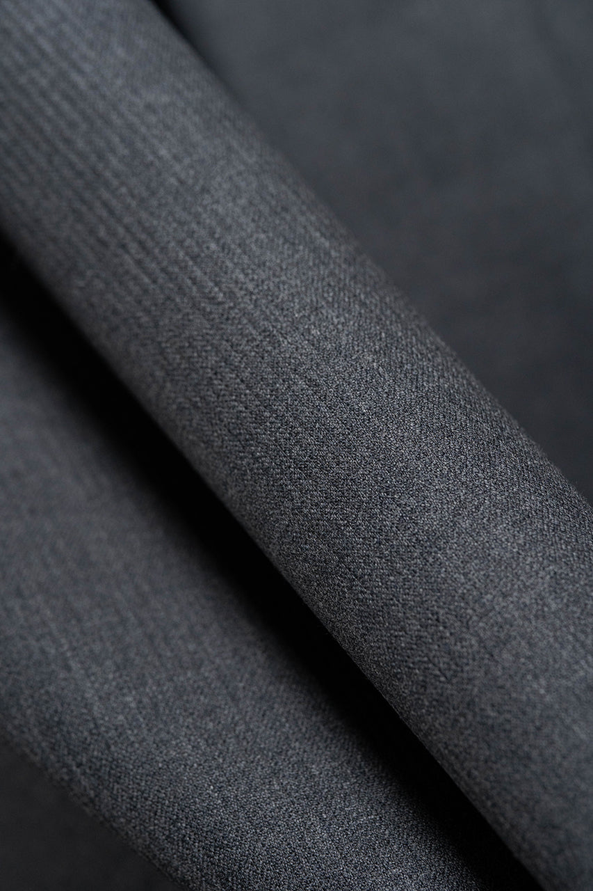 England Grey Worsted Wool Suiting with Subtle Herringbone -3 Meters - Yoo's Club