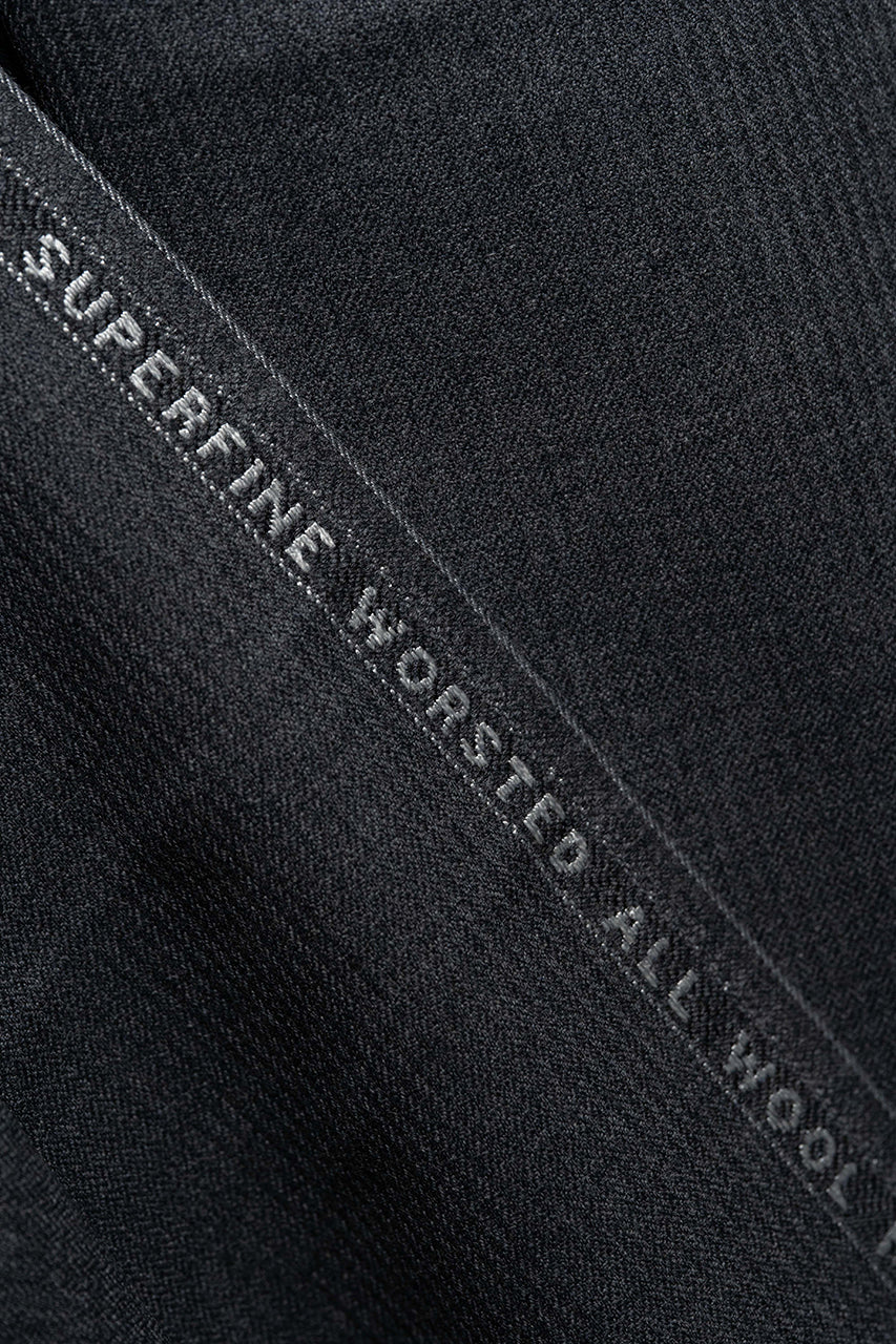 England Grey Worsted Wool Suiting with Subtle Herringbone -3 Meters - Yoo's Club