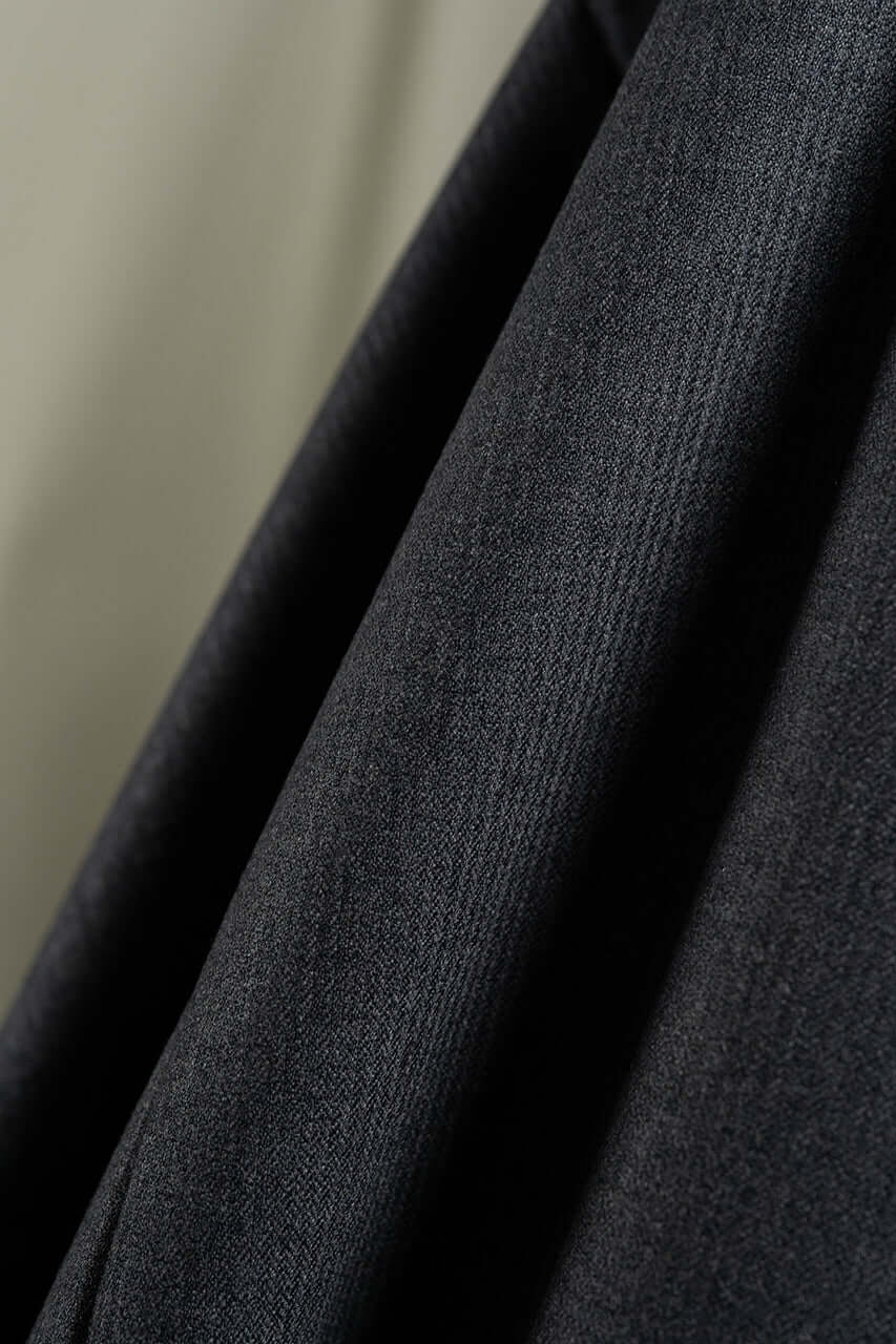 England Grey Worsted Wool Suiting with Subtle Herringbone -3 Meters - Yoo's Club