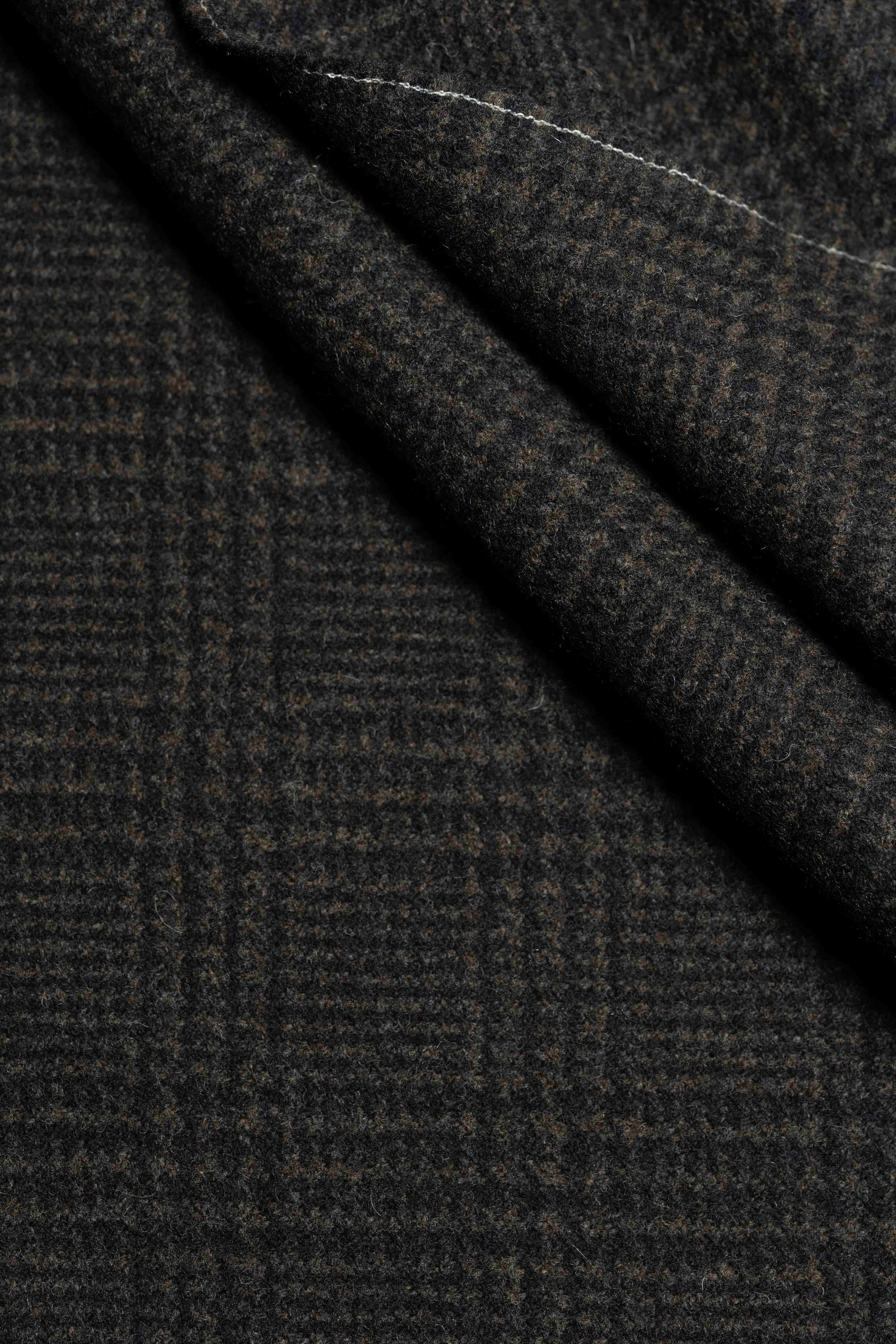 Dark Brown PoW Check Wool for Vest /Jacket-1.65m - Yoo's Club